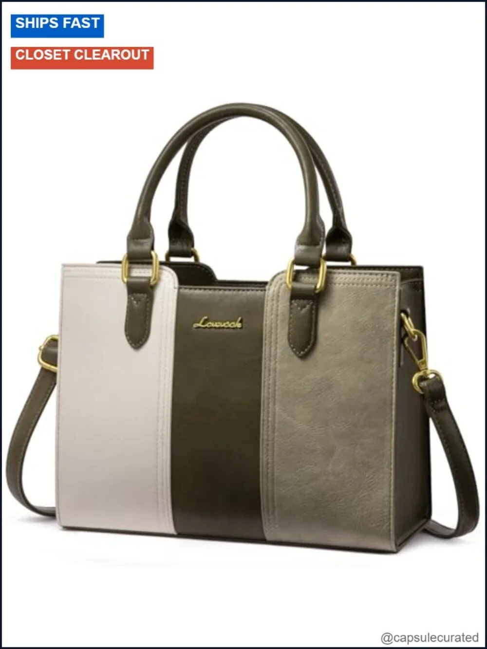 Vegan Leather Satchel Handbag Shoulder Crossbody Purse Top Handle